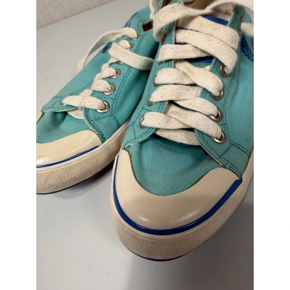 Lacoste Canvas Croc 34W Teal Blue Low Top Sneakers Womens 8 11CAW0735‎